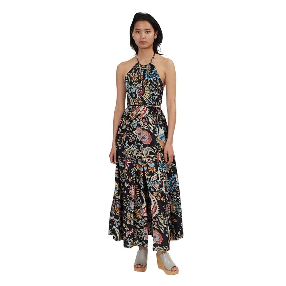 Rachel Comey Sazerac Halter Dress Black Printed Floral